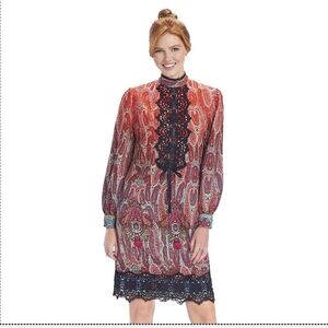 The Pyramid Collection Retro Style Mixed Print Shift Dress Plus Size 3X